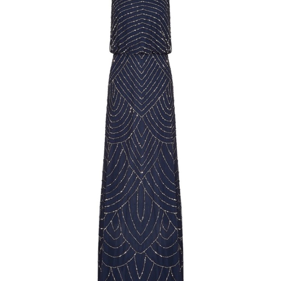 NWT ADRIANNA PAPELL Beaded halter gown - size 6 - Picture 3 of 7